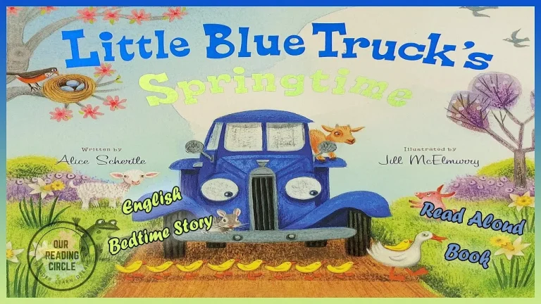 Little Blue Truck helps a friend in need on the cover of "Little Blue Truck's Springtime."