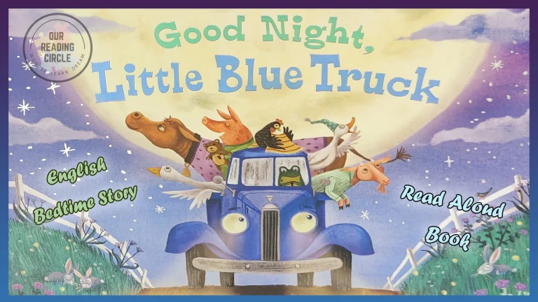 The Little Blue Truck says goodnight to farm animals under a starry sky on the cover of "Good Night, Little Blue Truck."